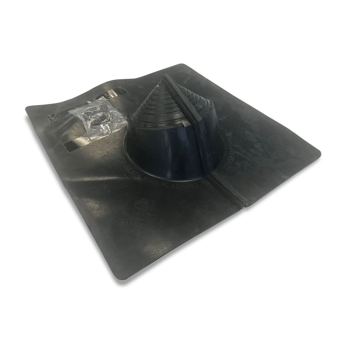 FHA Style Metal Pipe Flashing - 4 Inch For 3/12 To 12/12 Roof Pitch, Galvanized Steel